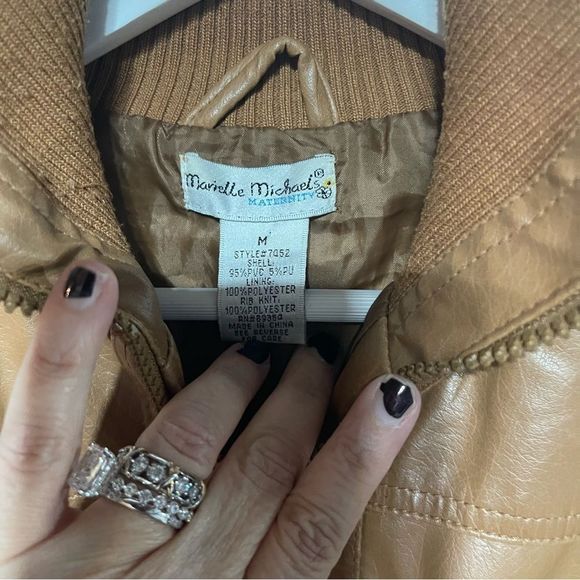 Maternity Faux Leather Vintage Full Zip Jacket Medium - Picture 5 of 15